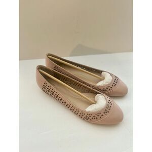 Lands End Irina Perforated Ballet Flats, faint blush, Women's size 7, NIB